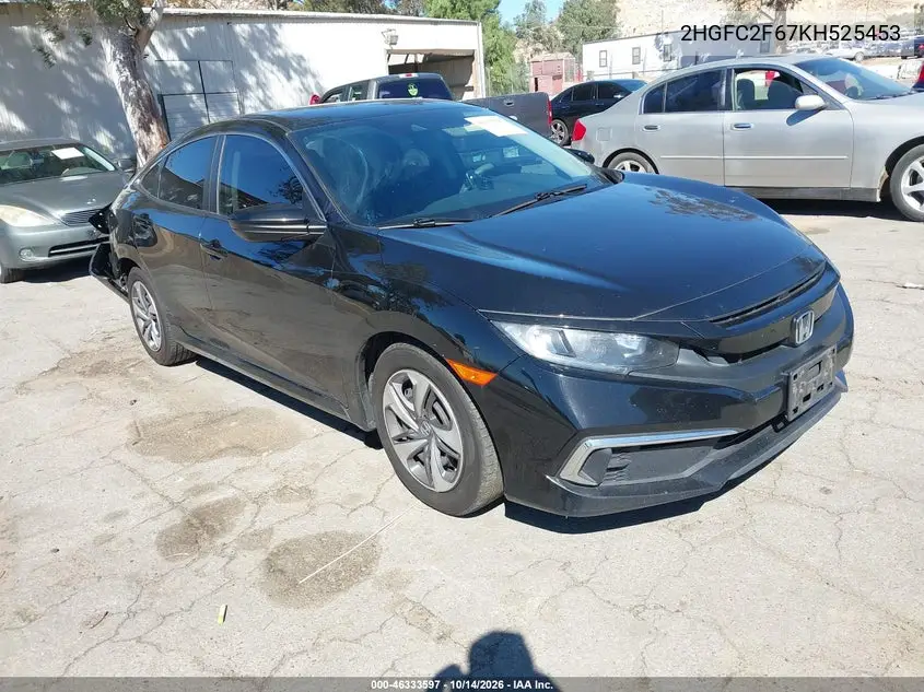 2HGFC2F67KH525453 — 2019 Honda Civic, фото 2 с аукциона IAAI, Задняя часть
