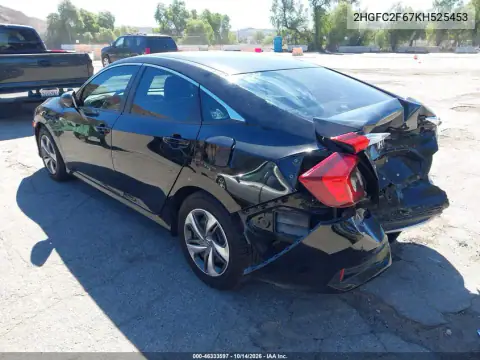 2HGFC2F67KH525453 — 2019 Honda Civic, фото 4 с аукциона IAAI, Задняя часть