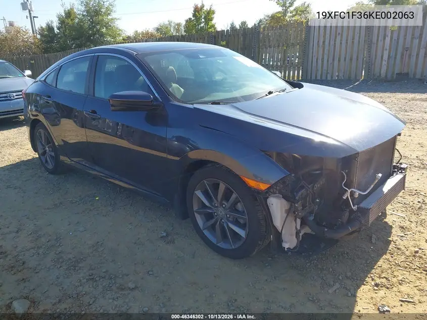 19XFC1F36KE002063 — 2019 Honda Civic, фото 2 с аукциона IAAI, Передняя часть