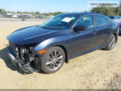 19XFC1F36KE002063 — 2019 Honda Civic, фото 3 с аукциона IAAI, Передняя часть
