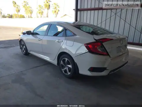 2HGFC2F67KH522178 — 2019 Honda Civic, фото 4 с аукциона IAAI, Передняя часть
