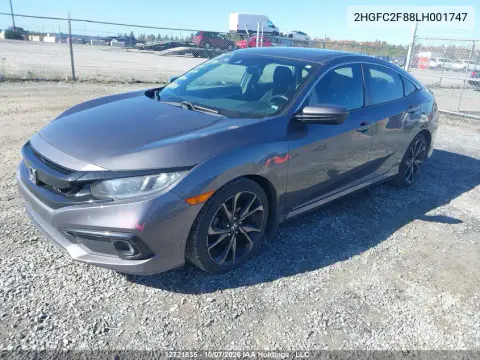 2020 Honda Civic Sport VIN 2HGFC2F88LH001747 фото 3