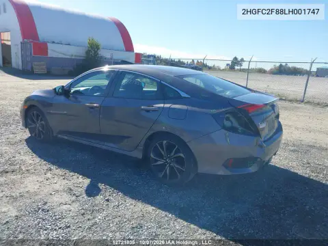 2020 Honda Civic Sport VIN 2HGFC2F88LH001747 фото 4
