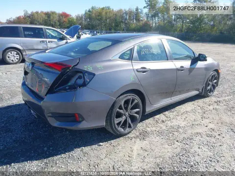 2020 Honda Civic Sport VIN 2HGFC2F88LH001747 фото 5