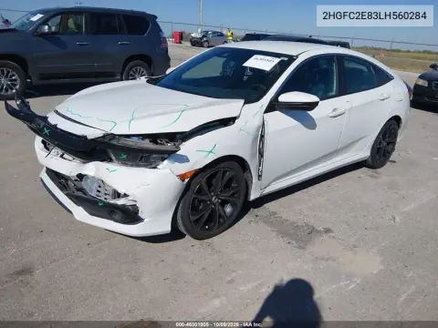 2020 Honda Civic Sport VIN 2HGFC2E83LH560284 фото 2
