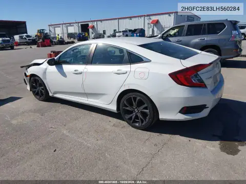 2020 Honda Civic Sport VIN 2HGFC2E83LH560284 фото 3