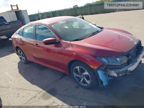 19XFC2F66LE204581 — 2020 Honda Civic, Передняя часть, фото до ремонта