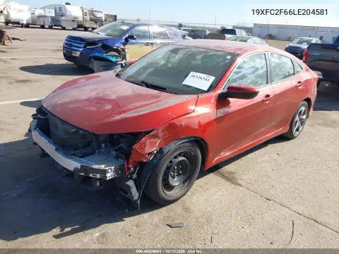 2020 Honda Civic Lx VIN 19XFC2F66LE204581 фото 3