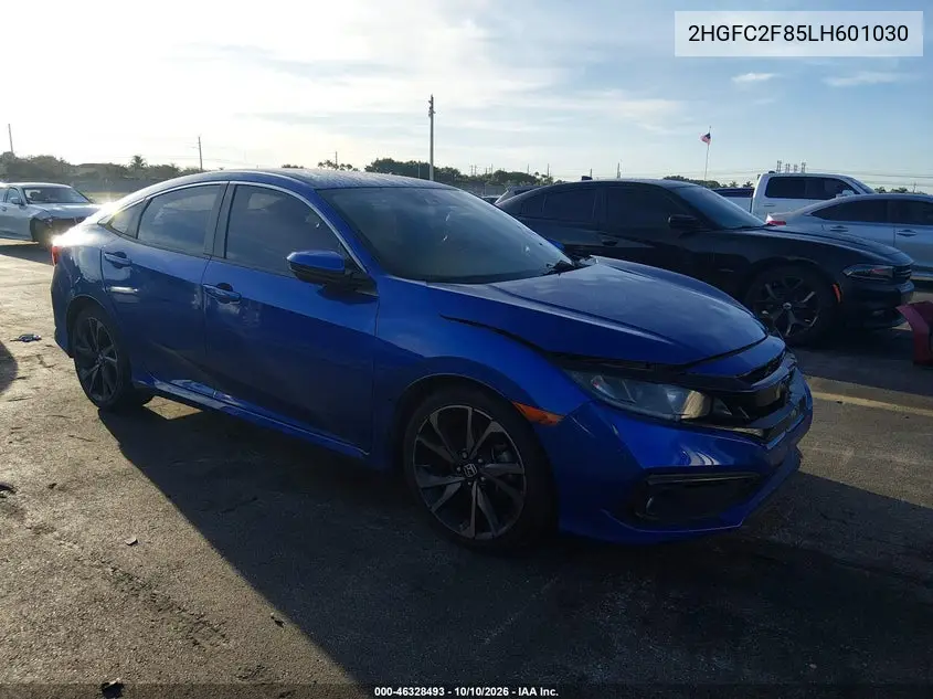 2020 Honda Civic Sport VIN 2HGFC2F85LH601030 фото 1