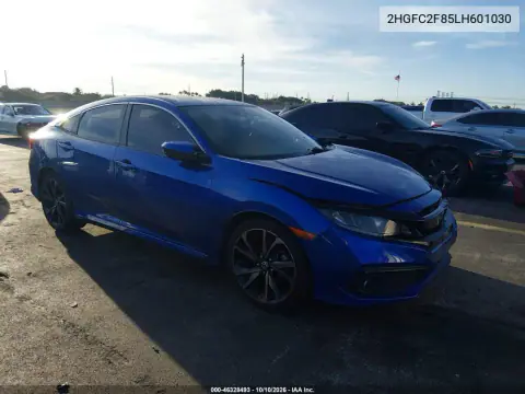 2HGFC2F85LH601030 — 2020 Honda Civic, Передняя часть, фото до ремонта