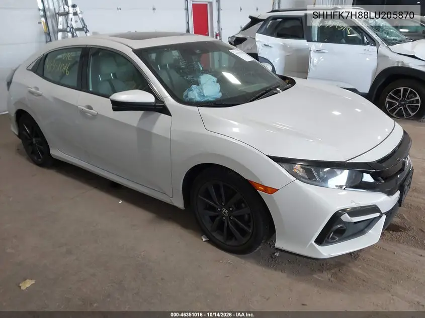 SHHFK7H88LU205870 — 2020 Honda Civic, фото 2 с аукциона IAAI, Передняя часть