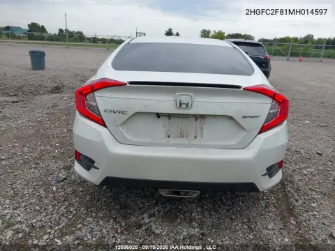 2HGFC2F81MH014597 — 2021 Honda Civic, Передняя часть, фото до ремонта
