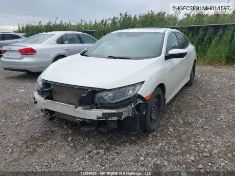 2021 Honda Civic Sport VIN 2HGFC2F81MH014597 фото 3