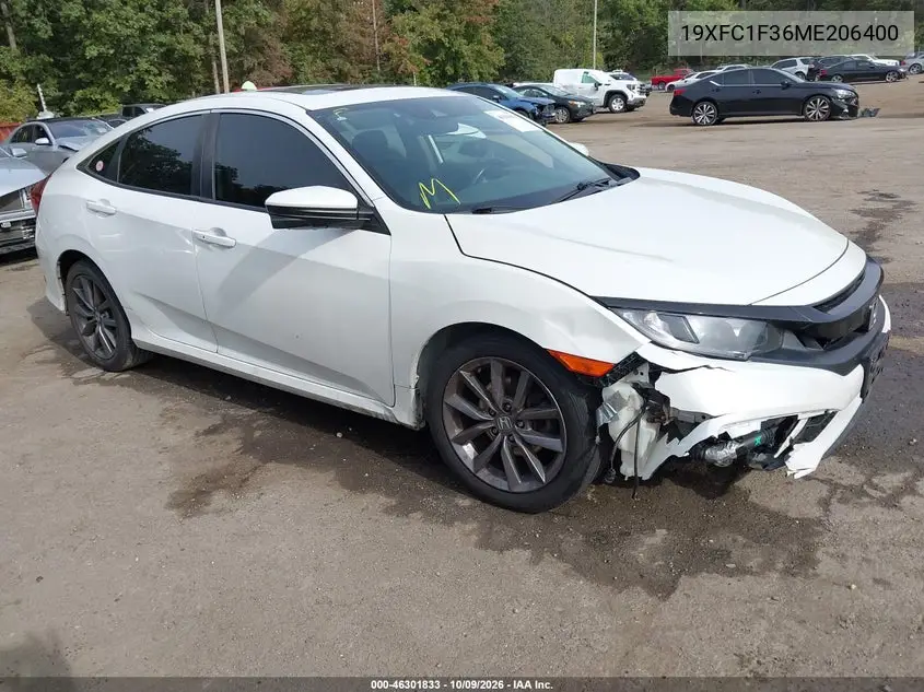 2021 Honda Civic Ex VIN 19XFC1F36ME206400 фото 2