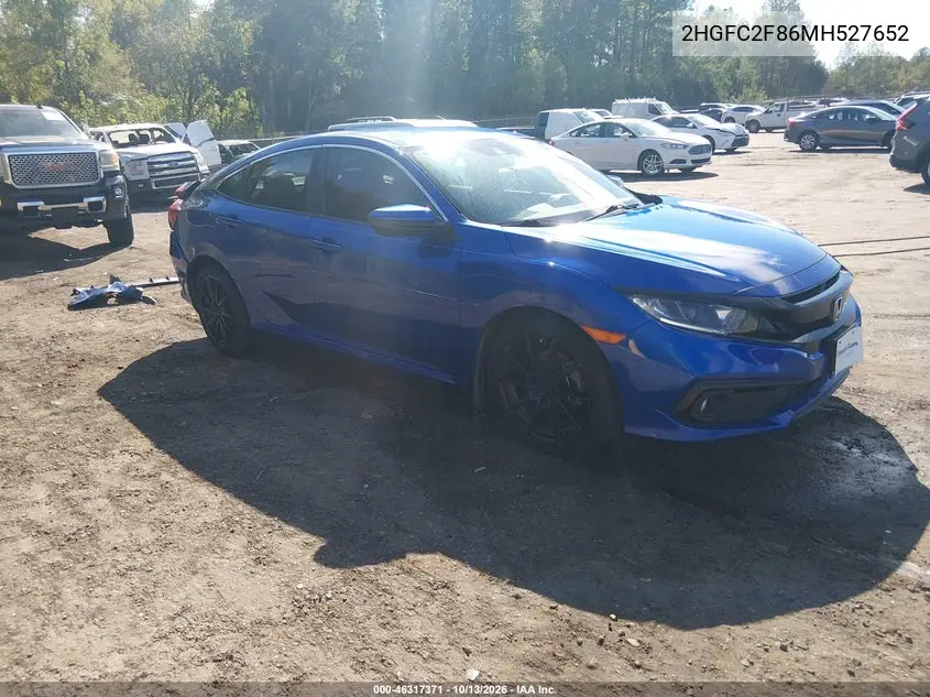2HGFC2F86MH527652 — 2021 Honda Civic, фото 2 с аукциона IAAI, Задняя часть слева