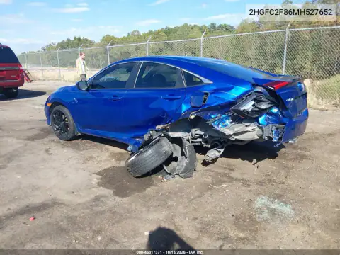 2HGFC2F86MH527652 — 2021 Honda Civic, фото 4 с аукциона IAAI, Задняя часть слева