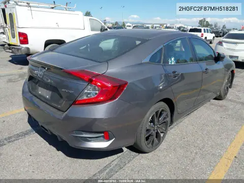 2021 Honda Civic Sport VIN 2HGFC2F87MH518281 фото 5