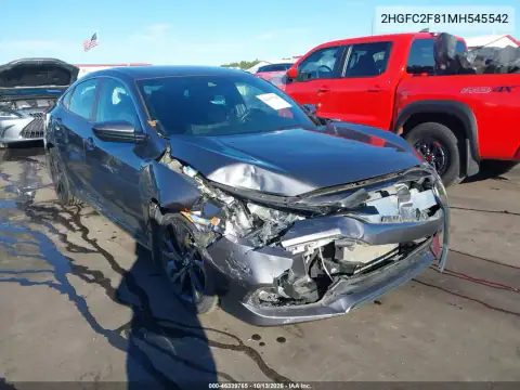 2HGFC2F81MH545542 — 2021 Honda Civic, Передняя часть, фото до ремонта