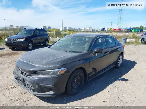 2022 Honda Civic Lx VIN 2HGFE2F21NH109622 фото 3