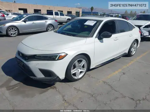 2022 Honda Civic Si Sedan VIN 2HGFE1E57NH471072 фото 3