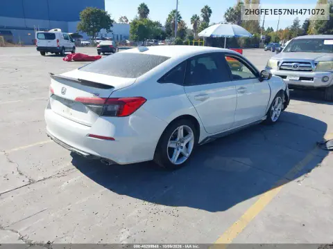 2022 Honda Civic Si Sedan VIN 2HGFE1E57NH471072 фото 5