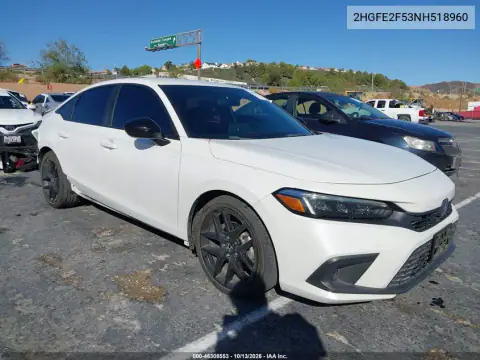 2HGFE2F53NH518960 — 2022 Honda Civic, Сзади, фото до ремонта