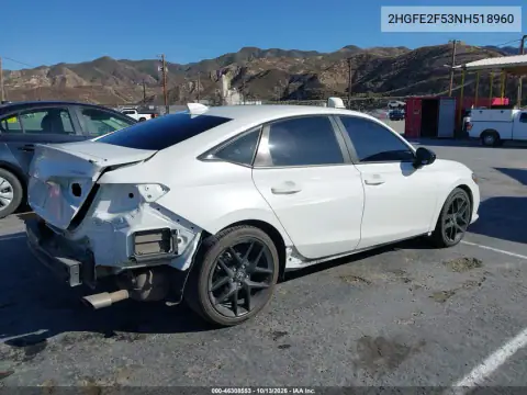 2022 Honda Civic Sport VIN 2HGFE2F53NH518960 фото 5