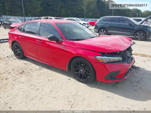 2HGFE2F55NH556917 — 2022 Honda Civic, Передняя часть, фото до ремонта