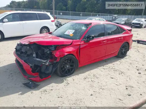 2022 Honda Civic Sport VIN 2HGFE2F55NH556917 фото 2