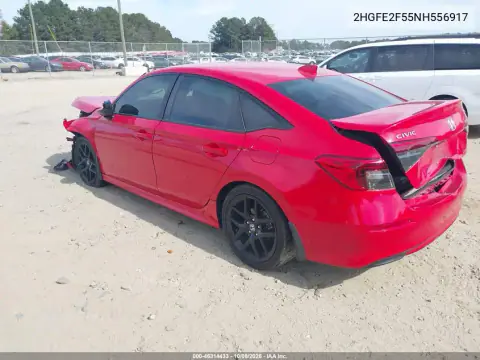 2022 Honda Civic Sport VIN 2HGFE2F55NH556917 фото 3
