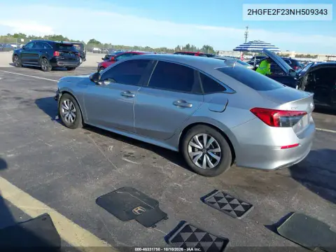 2022 Honda Civic Lx VIN 2HGFE2F23NH509343 фото 4