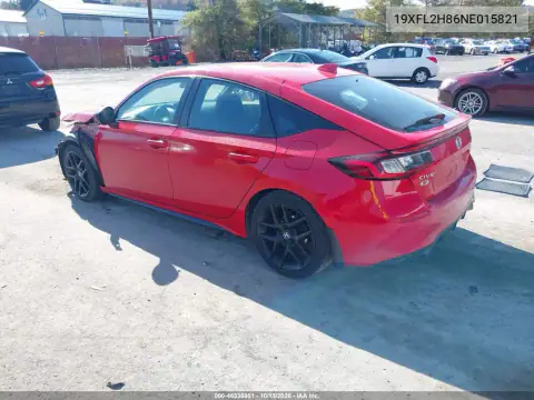 19XFL2H86NE015821 — 2022 Honda Civic, фото 3 с аукциона IAAI, Передняя часть