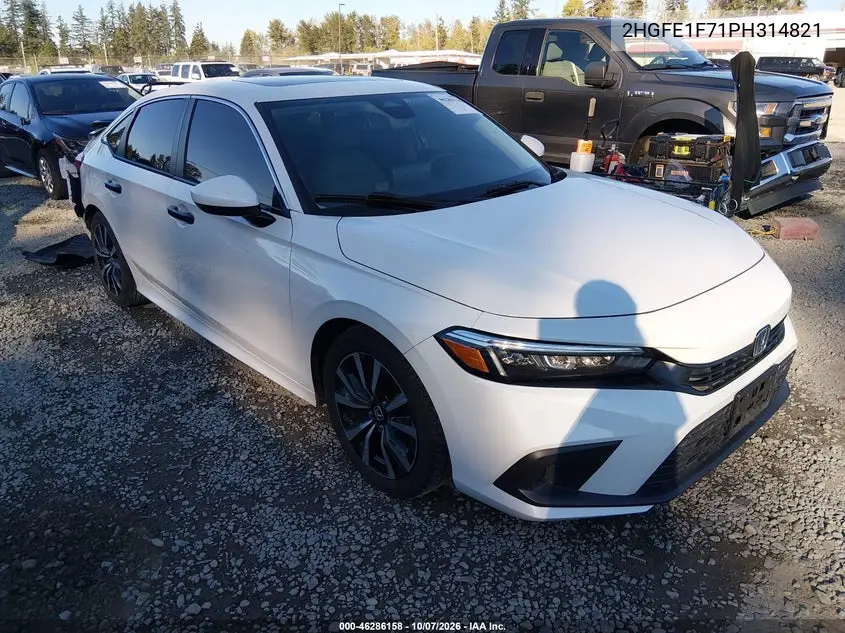 2023 Honda Civic Ex/Ex W/O Bsi VIN 2HGFE1F71PH314821 фото 2