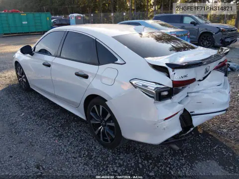 2023 Honda Civic Ex/Ex W/O Bsi VIN 2HGFE1F71PH314821 фото 4