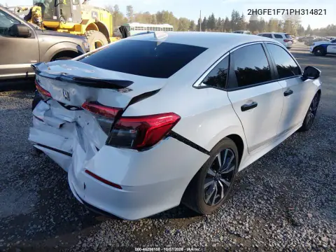 2023 Honda Civic Ex/Ex W/O Bsi VIN 2HGFE1F71PH314821 фото 5