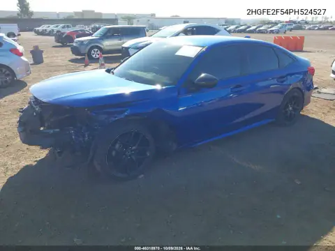 2023 Honda Civic Sport VIN 2HGFE2F54PH524527 фото 2