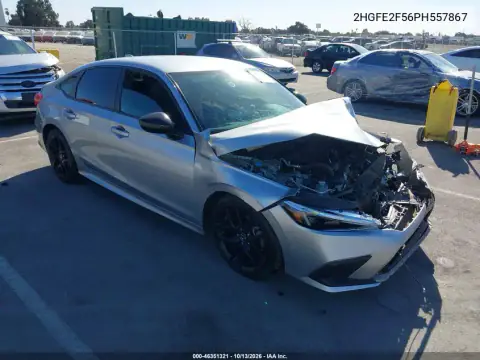 2HGFE2F56PH557867 — 2023 Honda Civic, Передняя часть, фото до ремонта