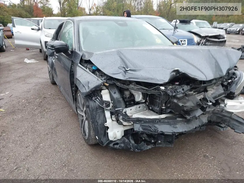 2HGFE1F90PH307926 Honda Civic 2023 — повреждение Передняя часть, фото до ремонта