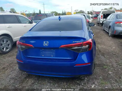 2024 Honda Civic VIN 2HGFE2F53RH115776 фото 17