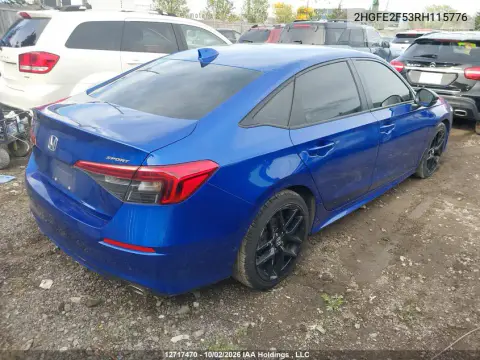 2024 Honda Civic VIN 2HGFE2F53RH115776 фото 5