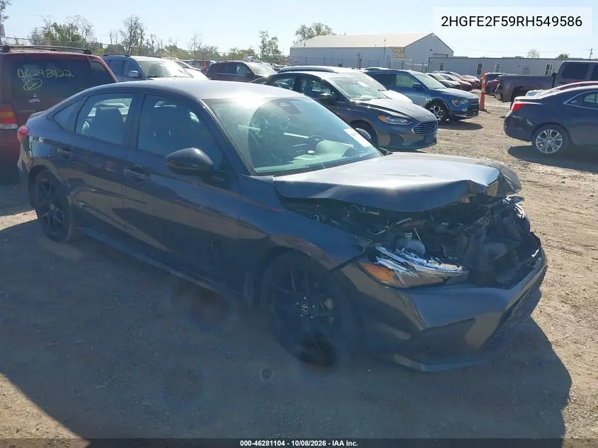 2024 Honda Civic Sport VIN 2HGFE2F59RH549586 фото 2