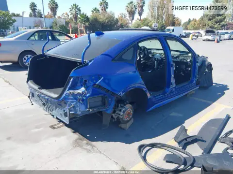 2024 Honda Civic Si Sedan VIN 2HGFE1E55RH473599 фото 4