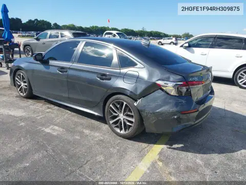 2024 Honda Civic Touring VIN 2HGFE1F94RH309875 фото 4