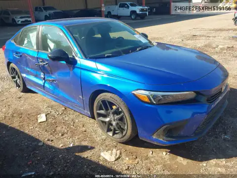 2HGFE2F5XRH519156 — 2024 Honda Civic, Правая сторона, фото до ремонта