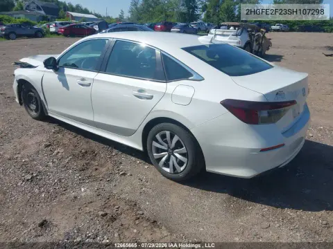 2025 Honda Civic Lx VIN 2HGFE2F23SH107298 фото 4