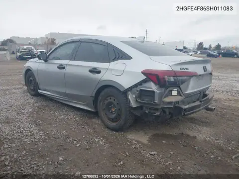 2025 Honda Civic VIN 2HGFE4F86SH011083 фото 3