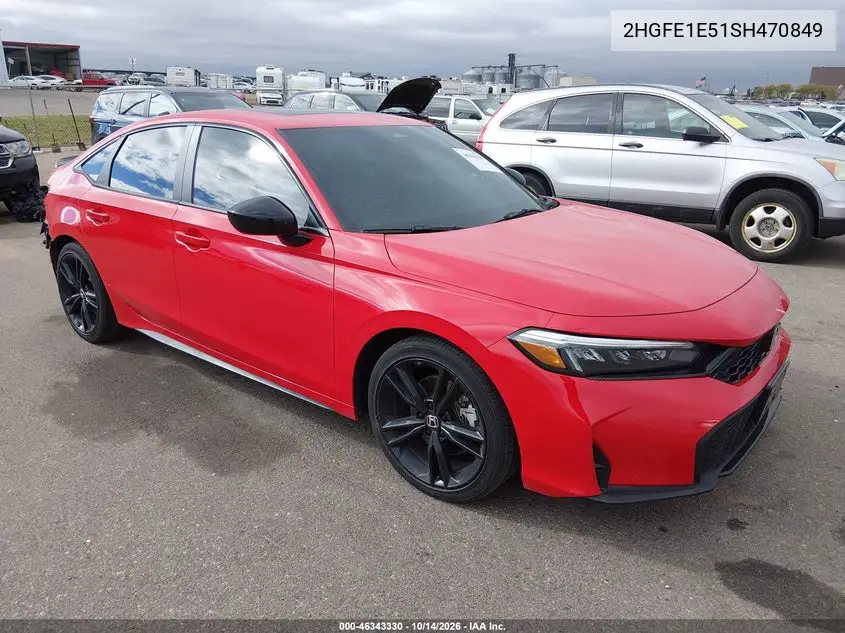 2HGFE1E51SH470849 — 2025 Honda Civic, фото 2 с аукциона IAAI, Левый бок