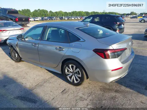 2025 Honda Civic Lx VIN 2HGFE2F22SH596597 фото 4