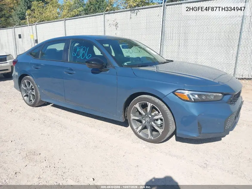 2026 Honda Civic Hybrid Sport/Sport Touring VIN 2HGFE4F87TH334947 фото 1