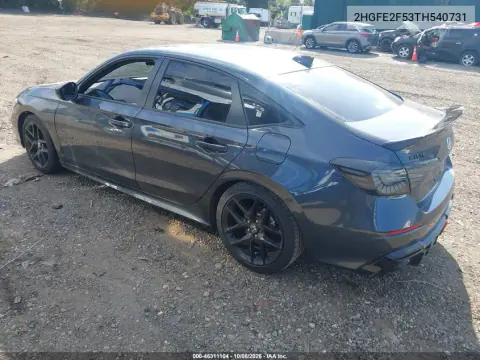 2026 Honda Civic Sport VIN 2HGFE2F53TH540731 фото 3